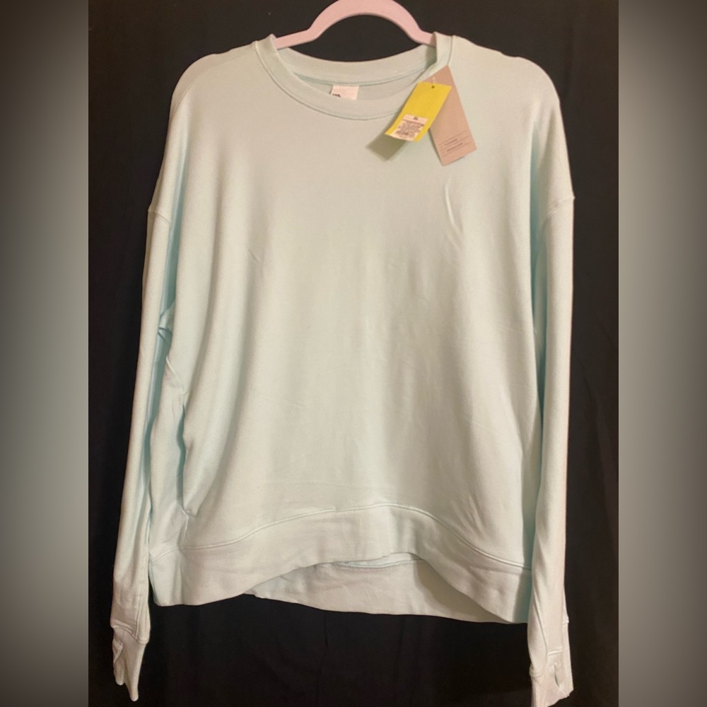 NWT All in Motion aqua green crew neck pullover, Sz. XL.